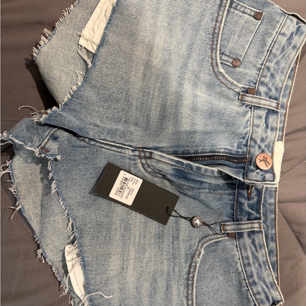 One Teaspoon Light Blue Denim Shorts